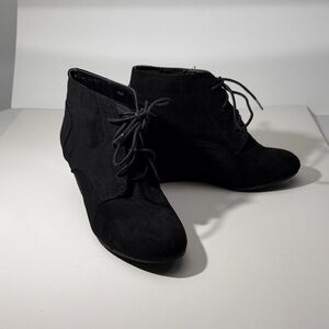 Charlotte Russe Dark Lace-Up Ankle Boots